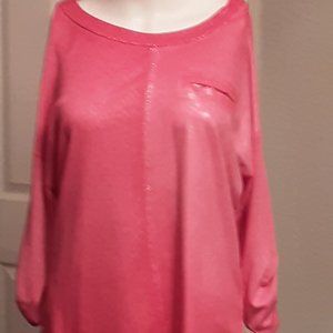shimmery rose 3/4 length tee